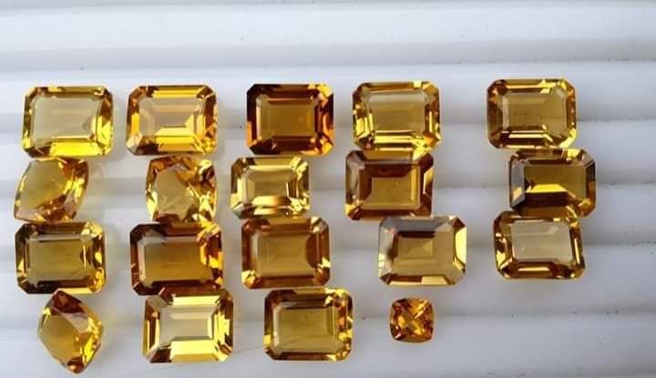 50 Carat Emerald Cut Yellow Citrin Stones