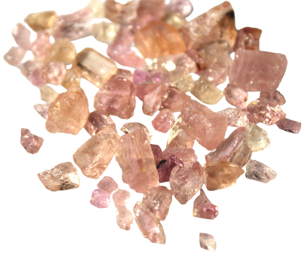 Pink topaz crystals