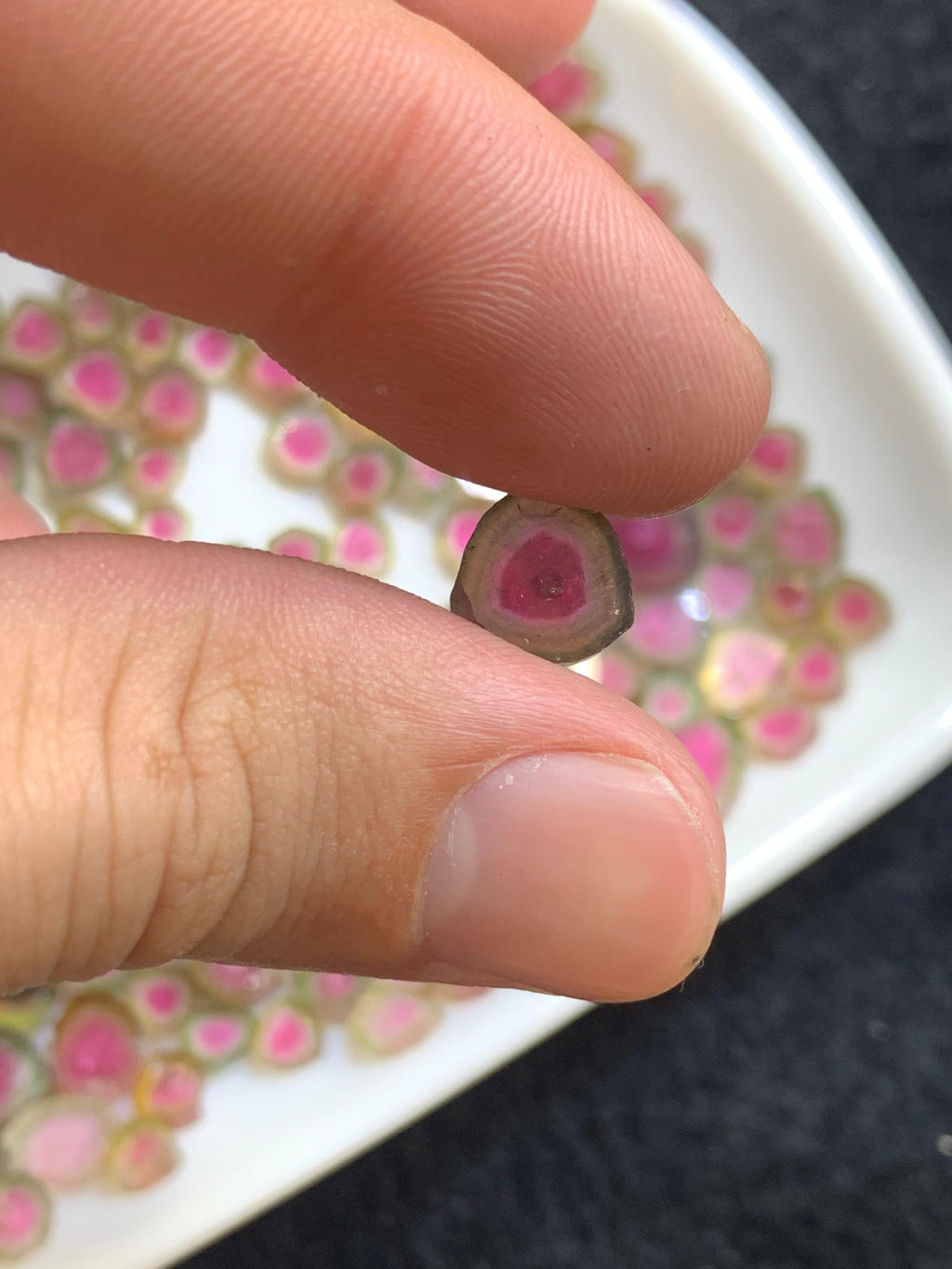 Certified green pink watermelon gem Pakistan