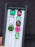 40.8 Carats Natural Afghan Tourmaline Lot — Faceted Multi-Color Loose Gemstones (8 Pieces)