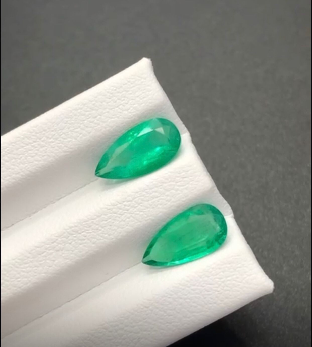 3.55 Carat Natural Panjshir Emerald Pair — Pear Cut Loose Gemstones, Afghanistan