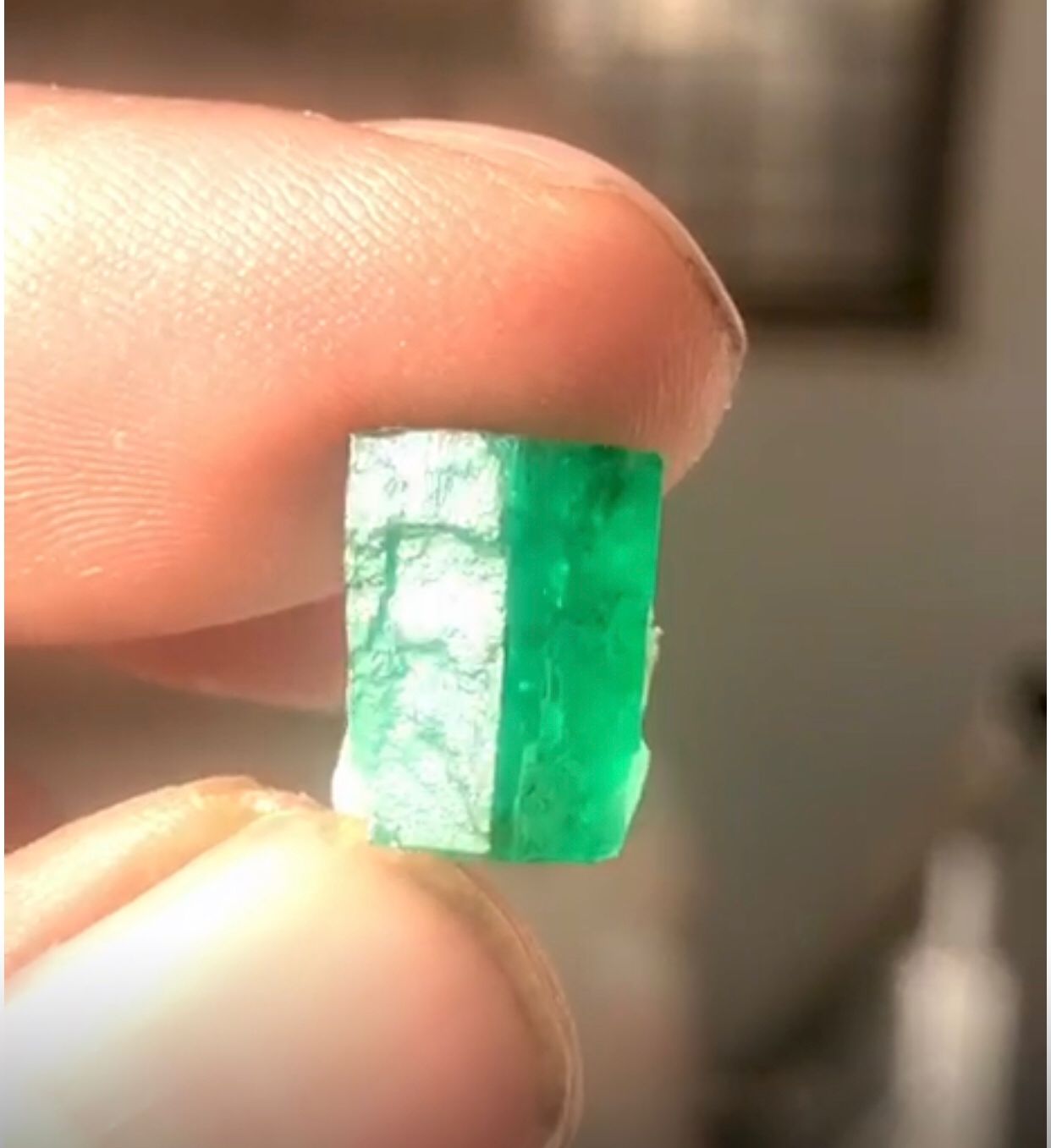 10.90 Carat Rough Facet Grade Emerald