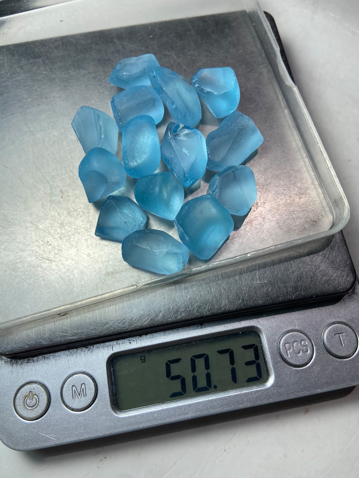 50g Natural Sky Blue Topaz Rough from Madagascar