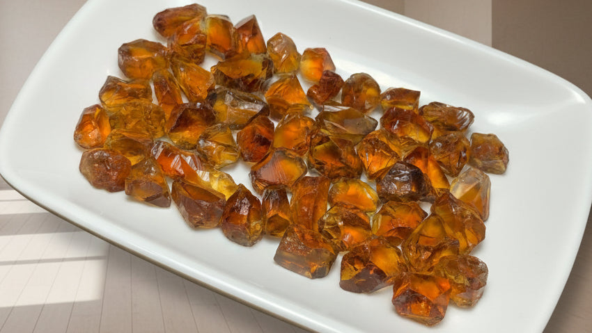 facet rough citrine crystals