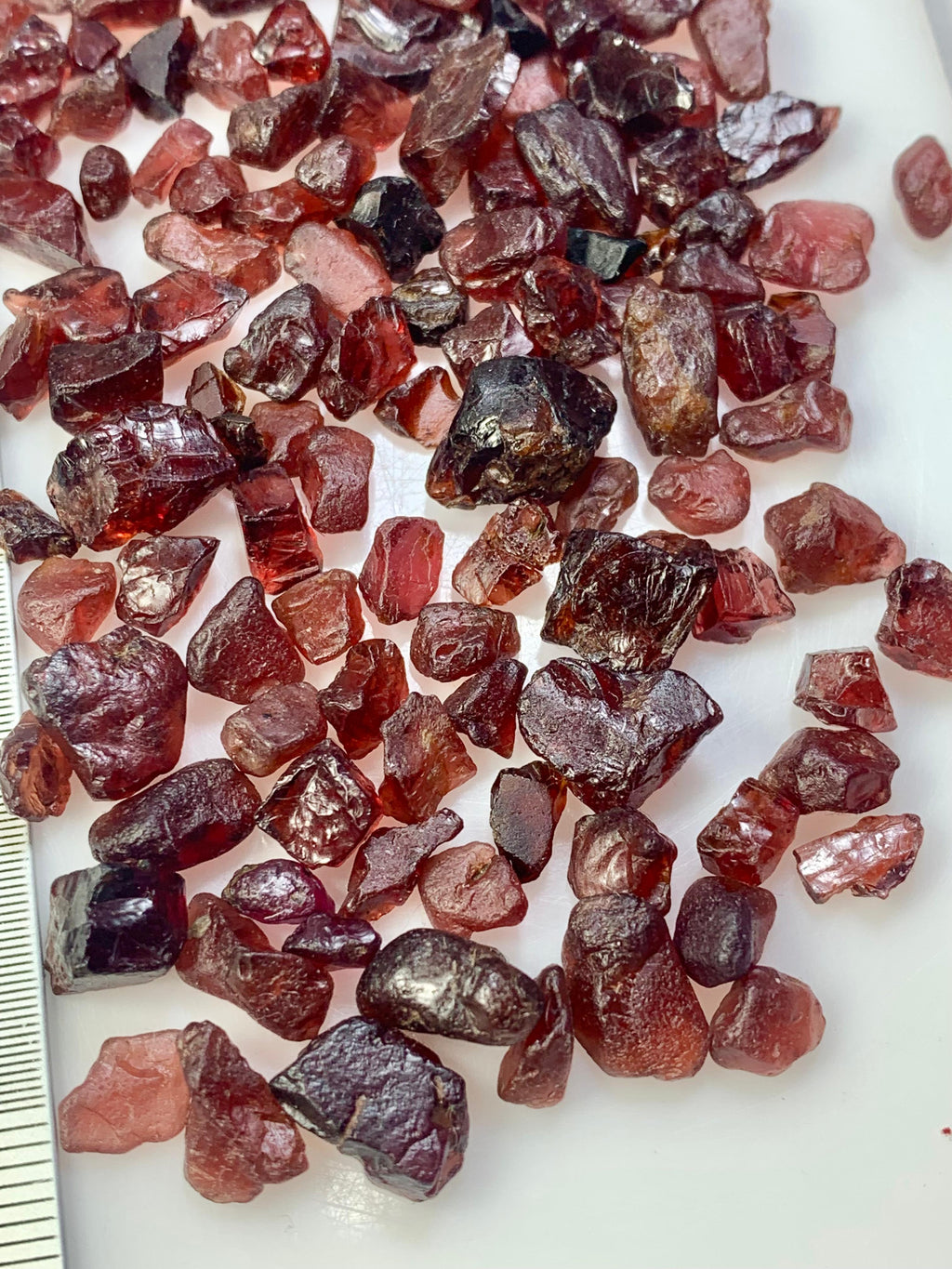translucent garnet rough