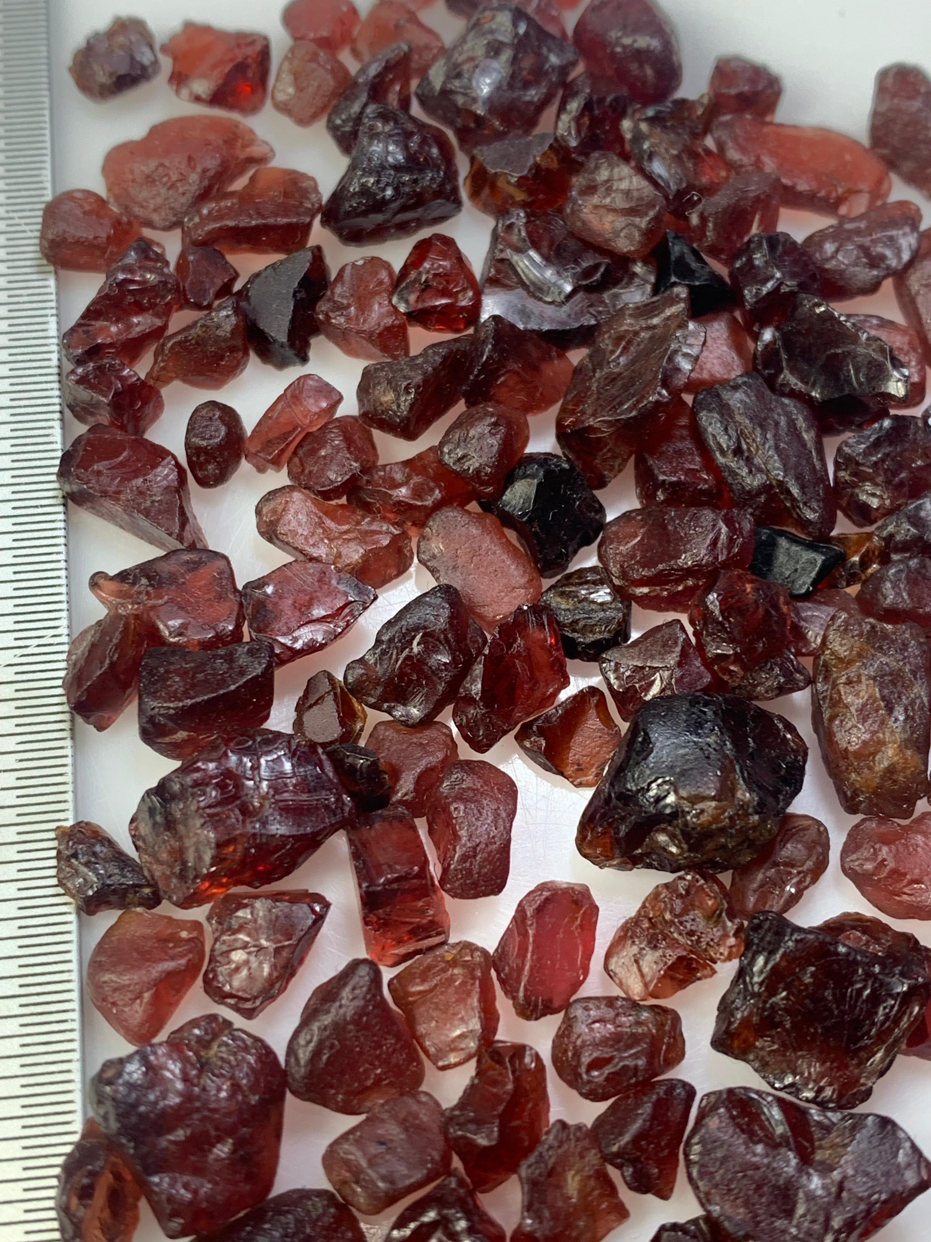 untreated garnet facet