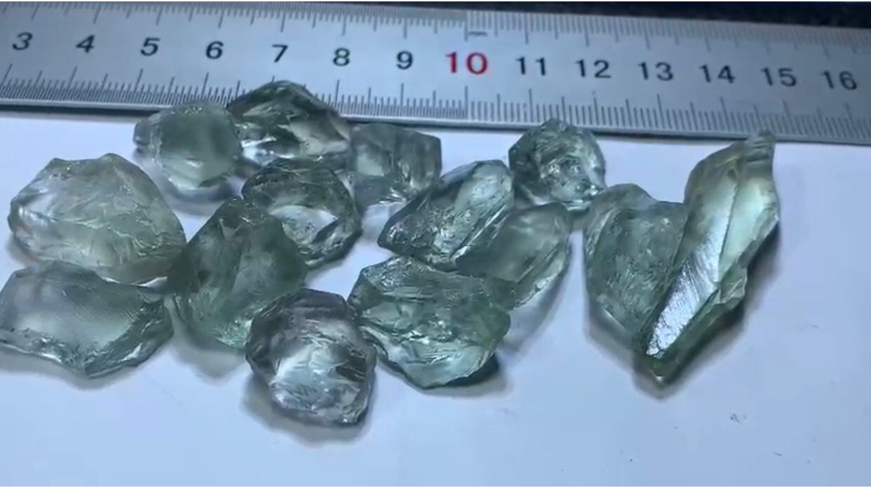 green amethyst rough stone