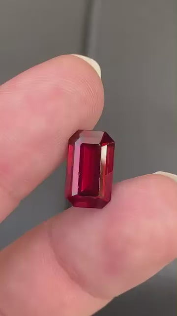 5.25 Ct Natural Rhodolite Garnet | Emerald Cut | VVS Eye-Clean | No Treatment