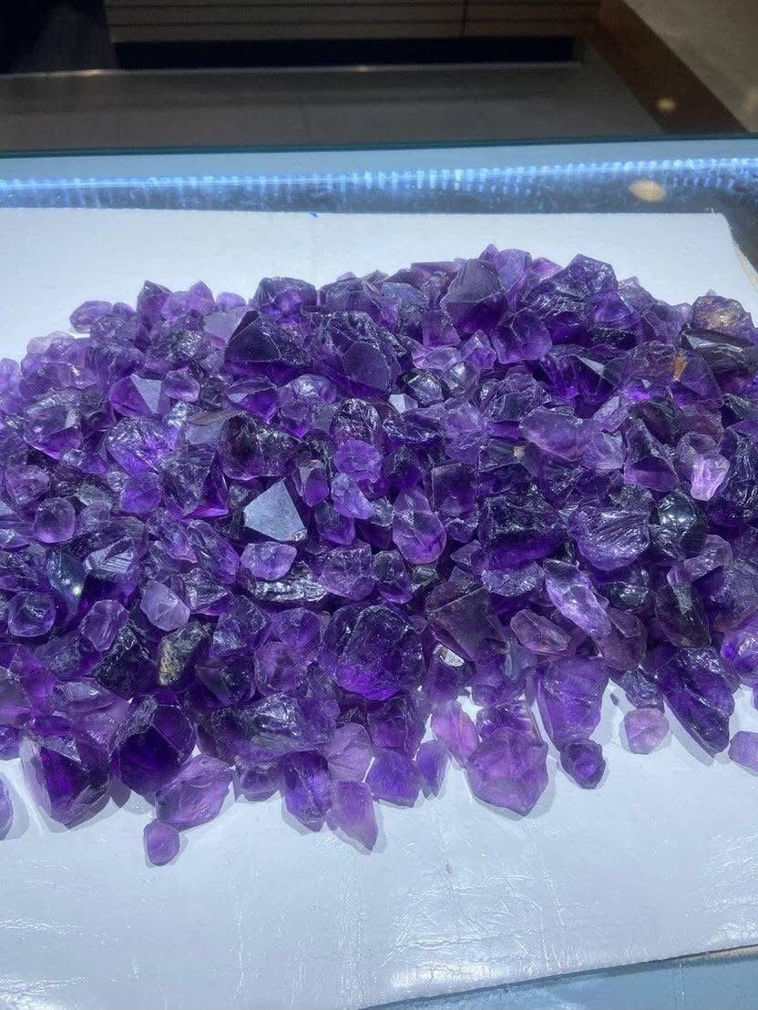 deep purple amethyst facet rough