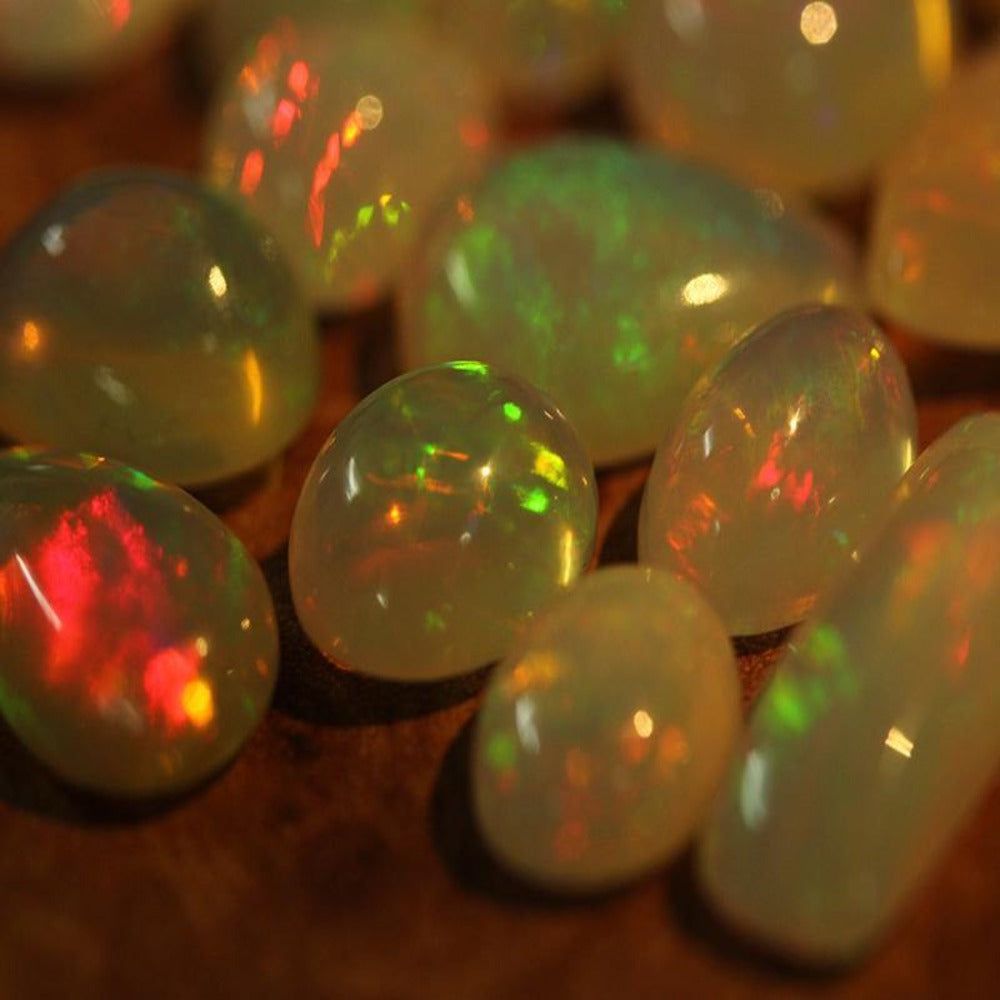 Ethiopian white opal cabs